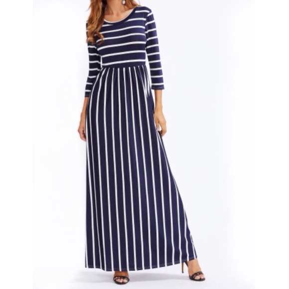 LAST ONE [New] FULL LENGTH STRIPE MAXI DRESS - Picture 2 of 4